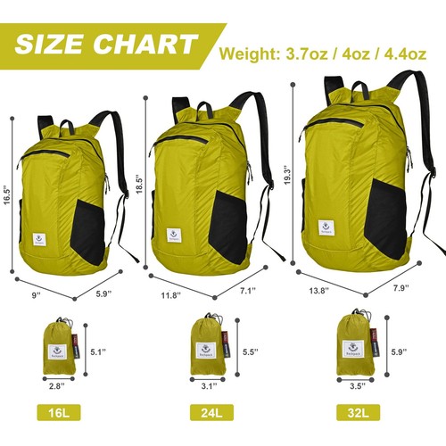 Hiking Daypack,Water Resistant Lightweight Packable Backpack for Travel Campi... - Picture 3 of 7