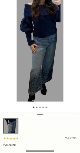 Anthropologie Colette Sparkle Sequin Crop Wide-Leg Jeans Maeve Size 31 Petite - Picture 12 of 16
