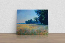 Claude Monet "Oat and Poppy Field, Giverny" Canvas Print Wall Art Home Decor