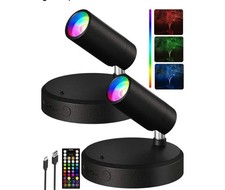 RGB Spotlights Indoor w/ Remote, 5500mAh Rechargeable Picture Lights, DIY Mode