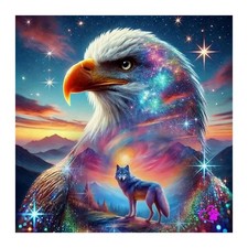 Diamond Painting Kits for Adults Cosmic Eagle, 5D Full Drill Diamond Art Kit, Fu
