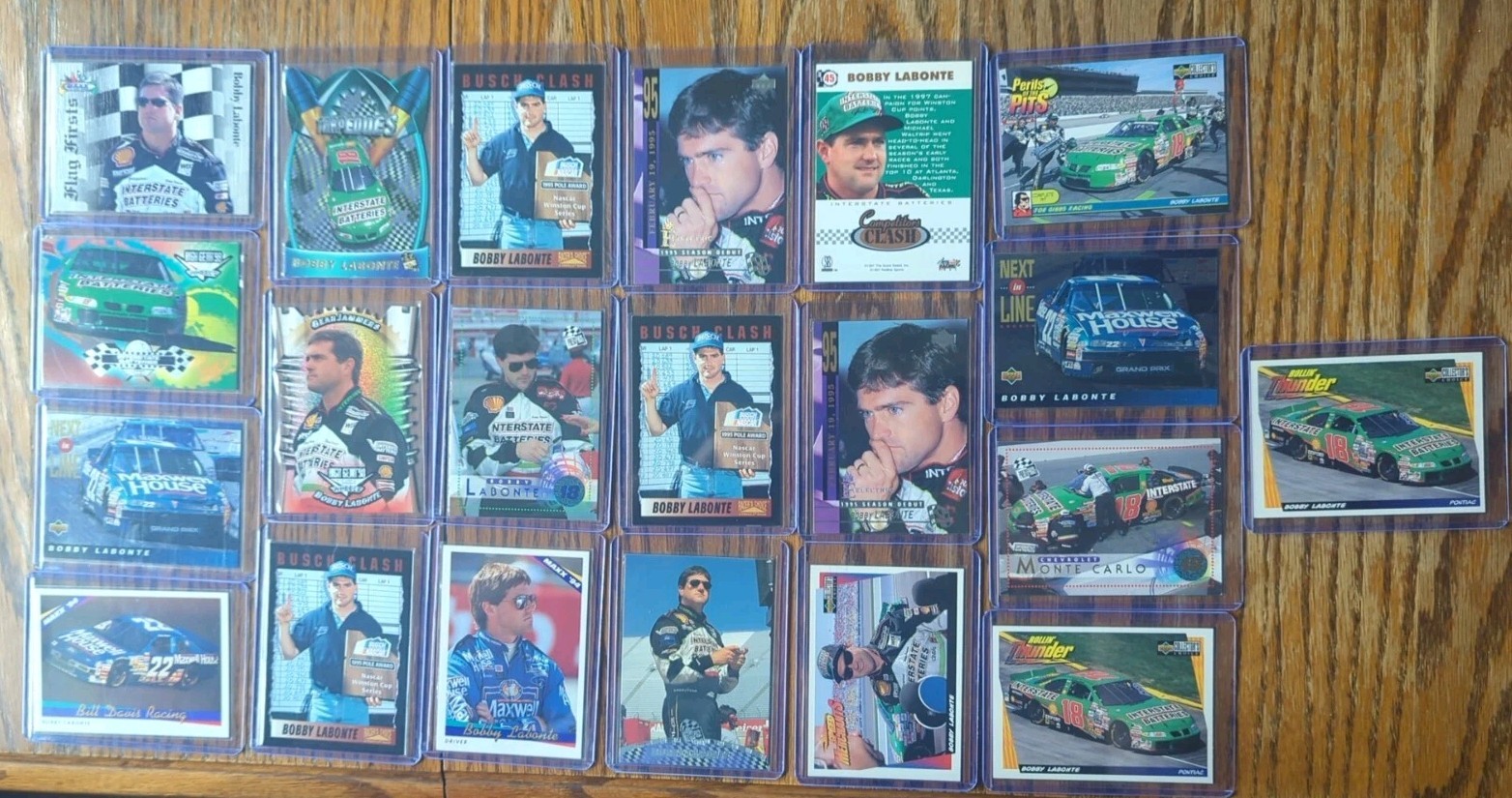 Bobby Labonte Interstate Batteries Card Lot, 21 Cards Nr mint & Sleeved