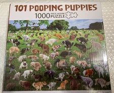 SEALED - FUNWARES: 101 POOPING PUPPIES 100 PIECE DOG  PUZZLE