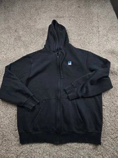PG&E Hoodie Mens 2XL Black Full Zip Sweatshirt Chest Hooded Long Sleeve
