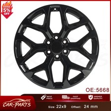 22 Gloss Black 5668 Wheel Rim Fits For Silverado Tahoe Suburban Snowflake Rims