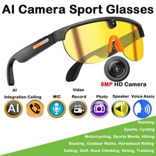 Smart Glasses Photo Video Recording AI Translation 8MP Camera and Bluetooth-Com