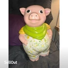 Vintage Shawnee Smiley Pig Cookie Jar & Piggy Bank 1940s Multicolor