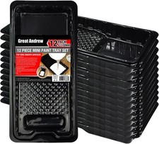 Great Andrew Jumbo Paint Roller Tray Liner 4 Inch, 12 4", 12 PCS Black, Black 