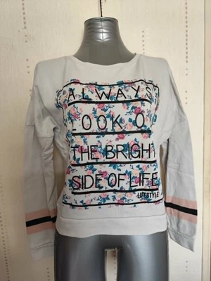 Sweat beige a fleurs "Jennyfer" taille S - Photo 1/3