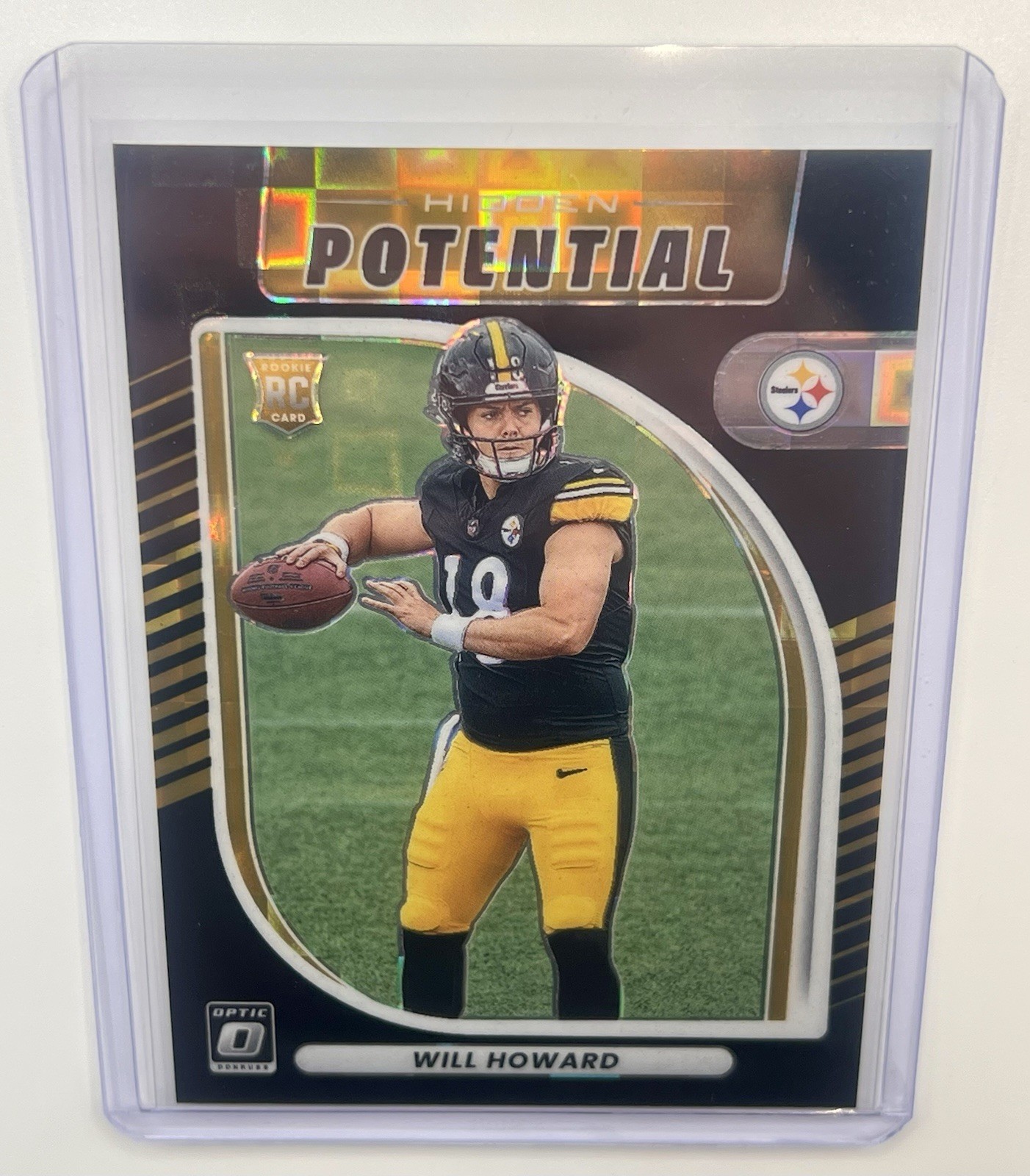 ⚫🟡 2025 DONRUSS OPTIC WILL HOWARD RC HIDDEN POTENTIAL BLACK PANDORA /149 - PIT