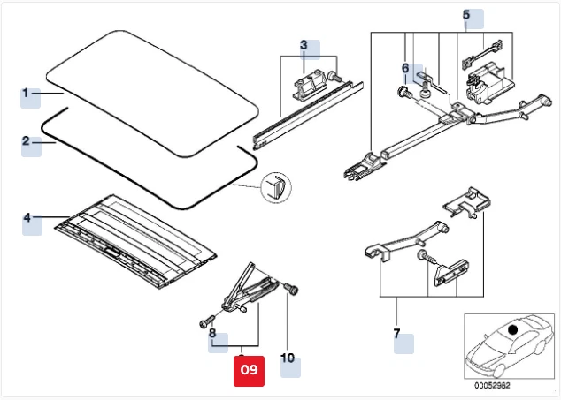 BMW E39 Right Roof Guide Genuine BMW 54128202294 - Imagem 2 de 4
