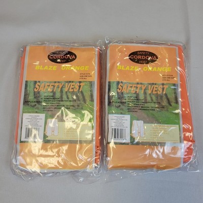 Cordova Blaze Orange Safety Vest Hunting Style CV18 Lot of 2