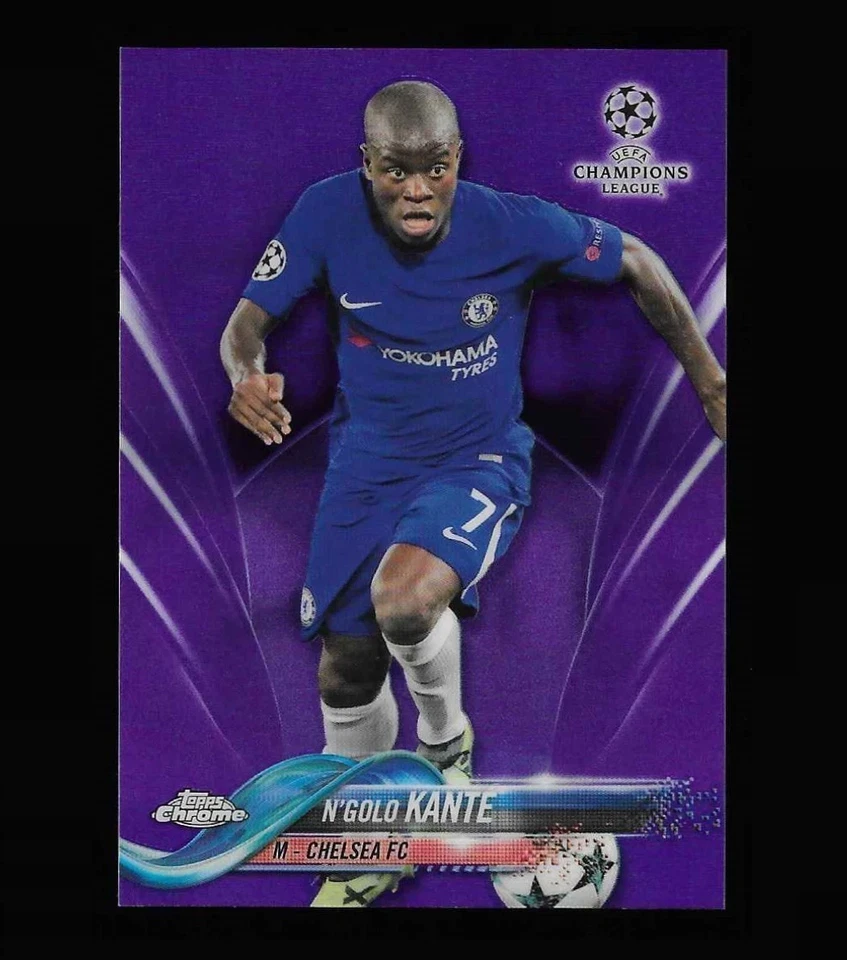 2017 Topps Chrome UCL N'Golo Kante Chelsea Purple Refractor Card /250 - Image 2 of 3