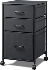 DEVAISE AHDG041HF Mobile File Cabinet 3 Drawers, Black