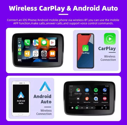 P501M Navigatore GPS Carplay Wireless Portatile Impermeabile IPX7 Da 5 Pollici Per Moto Con Registratore Di Guida