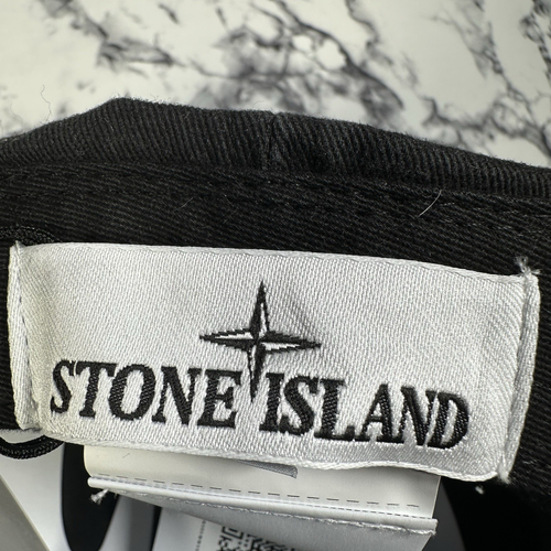 STONE ISLAND Mens Washed Black Tonal Logo Baseball Cap BNWT Authentic Certilogo - Picture 10 of 11