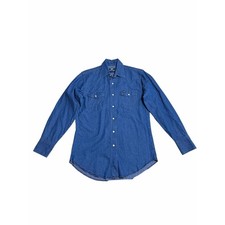 Vtg 70's/80's Wrangler Denim Western Pearl Snap Shirt  Gripper Snaps  Medium