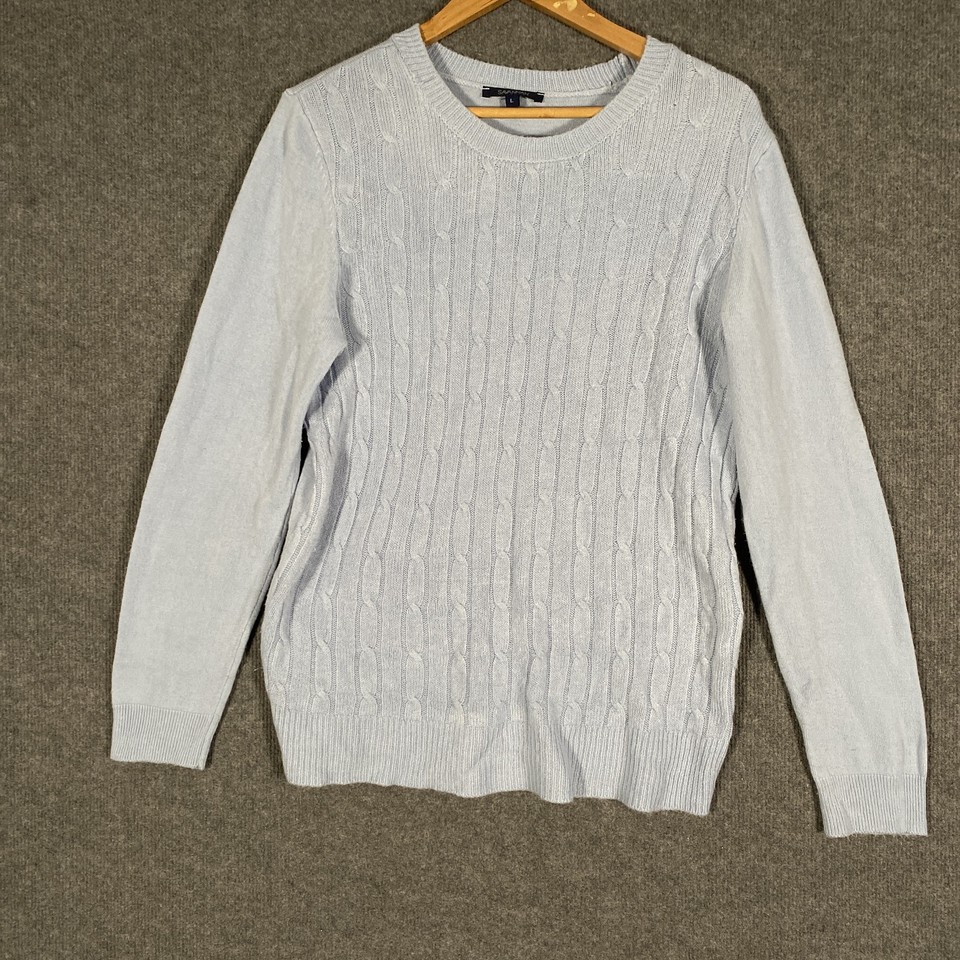 Savannah Jumper Womens 6 Blue Cable Knit Crew Neck Knitwear Pullover Winter