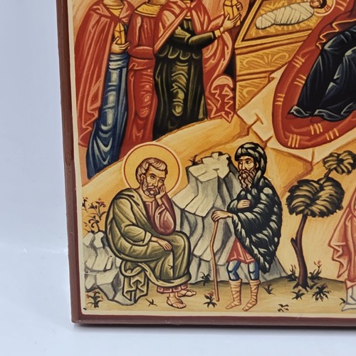 VTG The Nativity Of Christ Jesus Birth Genesis Byzantine Orthodox Wall Icon 6"H - Picture 5 of 15