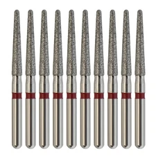 Multi-Use Dental Diamond Burs Round End Taper Friction Grip FG 850/016F Red Fine