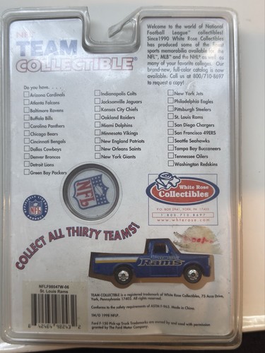 Vintage Los Angeles Rams White Rose Collectibles Team Pick Up Truck Coin 90s LA - Picture 5 of 5