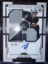 2025 National Treasures Jack Bech Triple Patch On Card Auto - Raiders /99