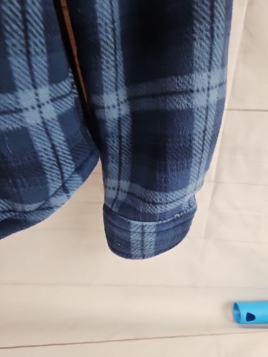 Chaqueta camisa vintage resistente a la intemperie para hombre talla L, carcasa de franela, forro polar, azul - Imagen 7 de 23