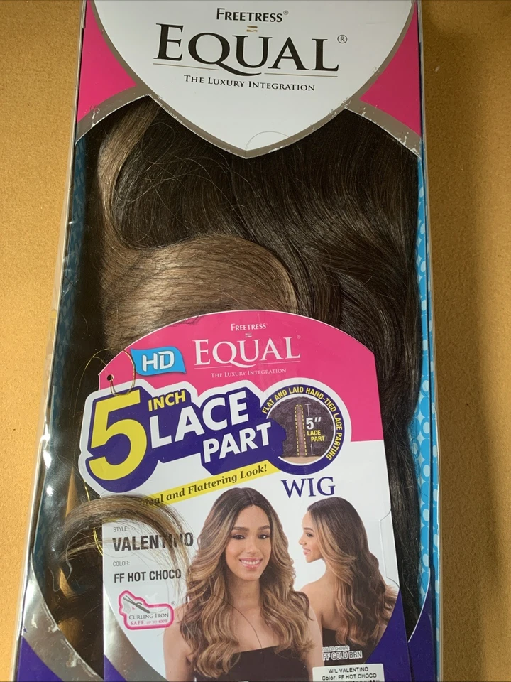 Peluca Freetress Equal 5 Pulgadas Parte Encaje VIVIA Color FF Hot Choco Larga Ondulada Foto 2 de 4
