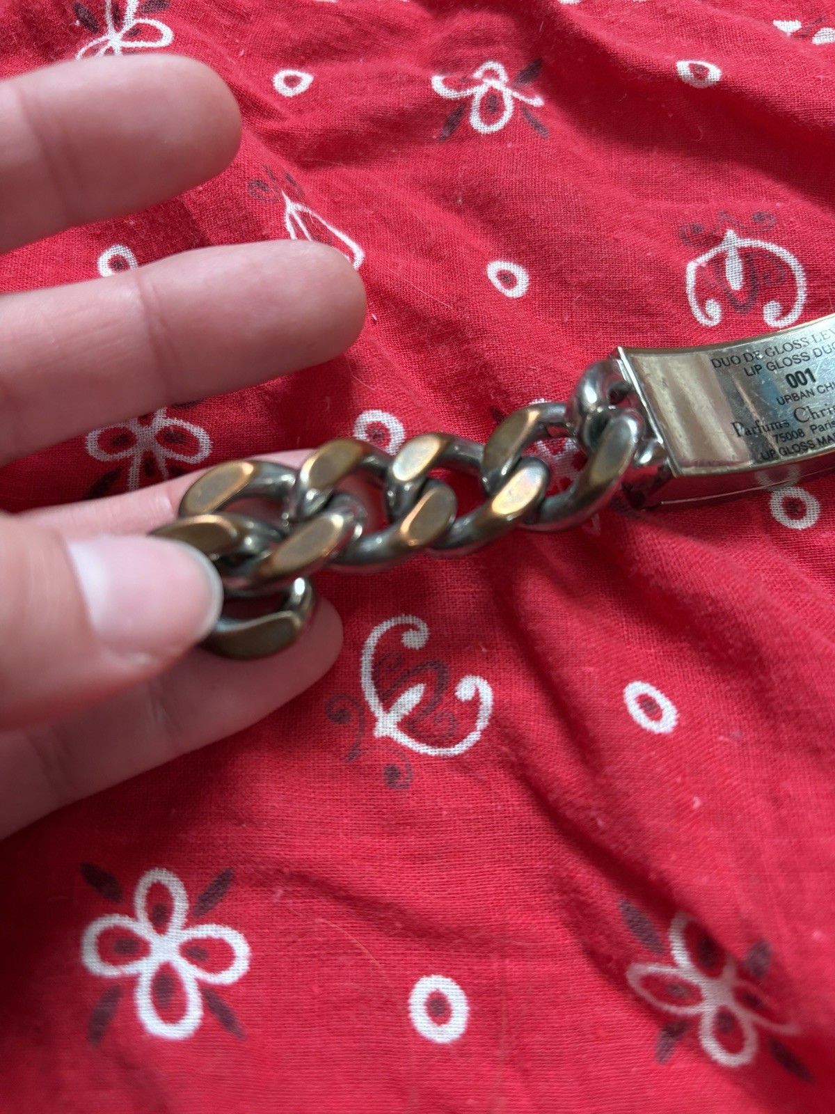 Used Dior Vintage Metal Lipgloss Clasp Bracelet 7… - image 6