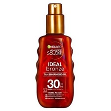 6 x Garnier Ambre Solaire Ideal Bronze SPF30 Tan Enhancing Protection Oil 150ml 53.14 per litre