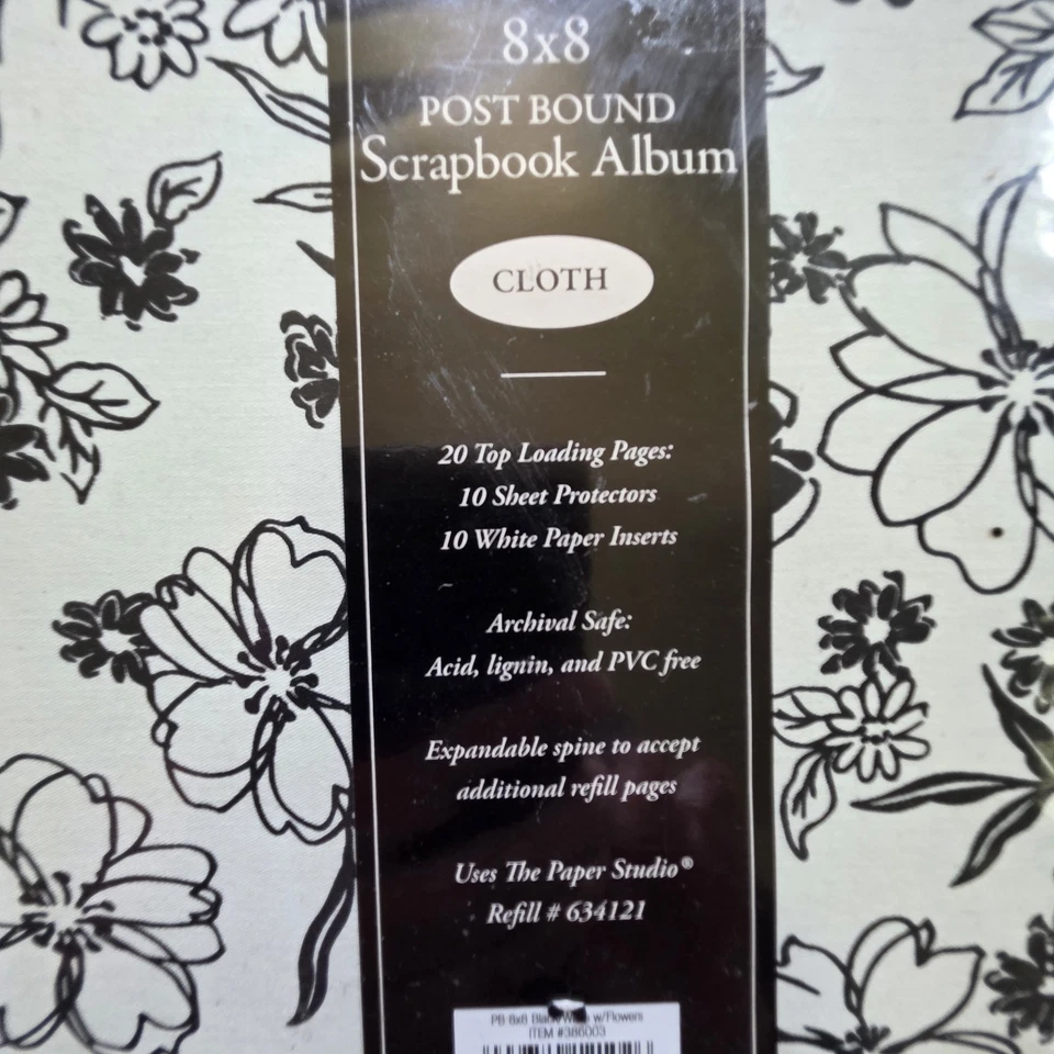 Álbum de recortes The Paper Studio 8x8 tela floral marrón - 10 insertos/10 protecto Foto 2 de 4