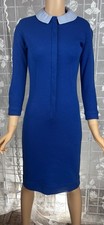 Vintage 1960s Blue Pencil Wiggle Wool Dress Size Small by Youth Guild