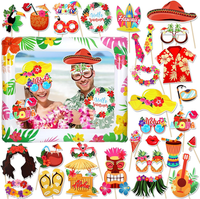 Hawaii Deko, 30Pcs Photo Booth Props Fotobox Accessoires, Aufblasbarer Fotorahme