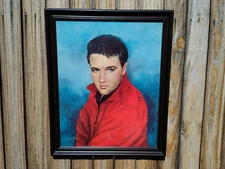 ELVIS PRESLEY A Portrait of Elvis by June Kelly  Wooden Professional Frame 18x22