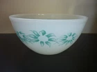 Vintage Agee Pyrex Turquoise Flannel Flower Mixing Bowl 8in 20cm Great Condition