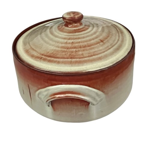 JB Cole Pottery NC Vtg 80s Casserole Pot with Handles & Lid Red Eye Gravy Glaze - Picture 5 of 9