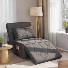 4in1 Futon Sofa Bed Ottoman Chair Recliner Guest Bed Adjustable Space Saving UK