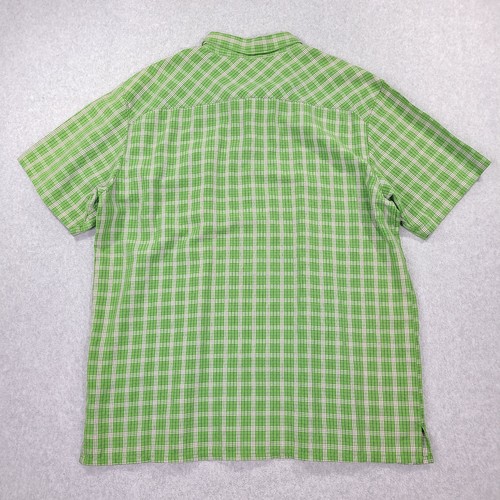 Columbia Button Camp Shirt Men XL Green Plaid OmniShade Fishing Outdoor Hiking - Picture 11 of 14