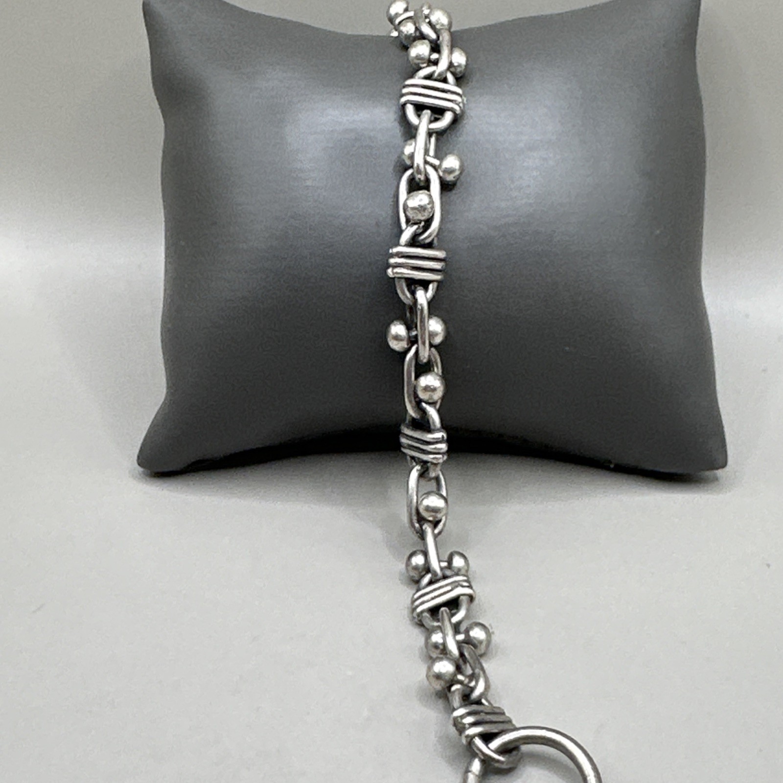 Solid Brutalist Design Sterling Silver Bracelet 7… - image 4