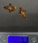 14K Gold Plated; Cross; Clip On Earrings; Clear Stone; 5.1 Grams — photo 3
