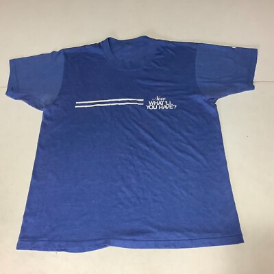 Pabst Blue Ribbon Beer Now What'll You Have T-Shirt Blue NO SZ TAG Single Stitch