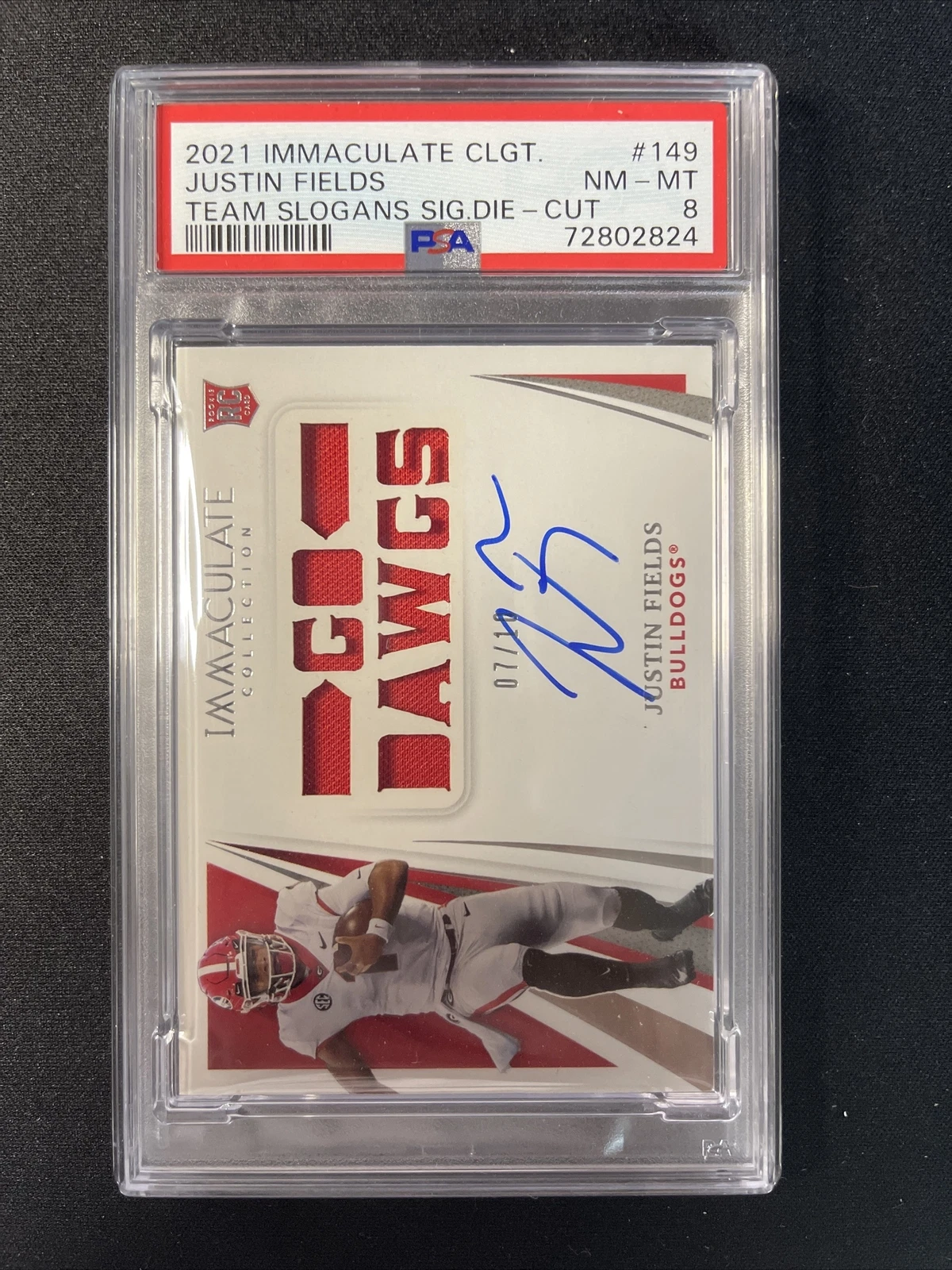 Justin Fields Panini Immaculate Collection Collegiate #149 Team Slogans Signatures Die-Cut