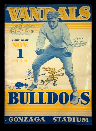 November 1, 1930 VANDALS vs GONZAGA BULLDOGS Night Football Game Program