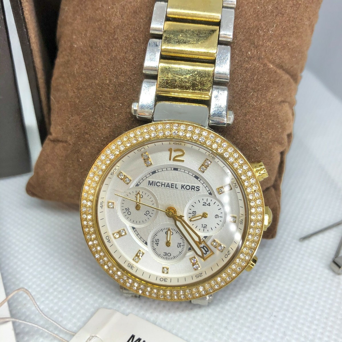 Michael Kors MK5626 Parker Two Tone Gold Silver Chronograph