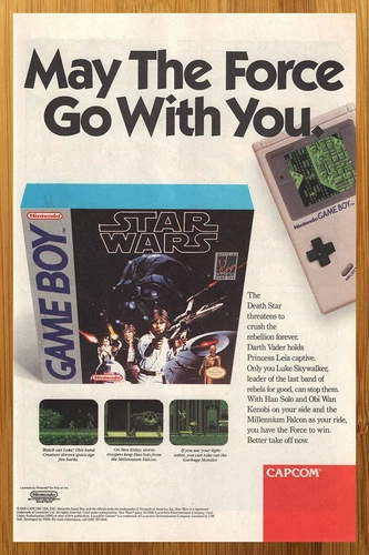 1992 Star Wars Nintendo Game Boy Vintage Print Ad/Poster Official Video Game Art