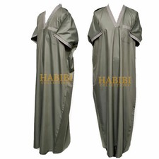 Men Moroccan V NECK short sleeves thobe/jubba/kandorah.dishdash.DjellebaNEW