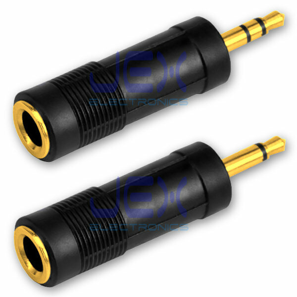 Female 6.35mm 1/4" Jack to Male 3.5mm 1/8" Jack Headphone Size Audio