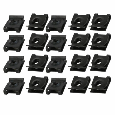 UXCELL 20pcs Spring Steel Speed Fastener U Nut Clip Black for M5 / ST4.8 Screw Bolt