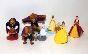 Disney BEAUTY & THE BEAST Set 7 Toy FIGURES Mixed LOT Belle & Beast COLLECTIBLES