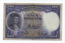 SPAIN 100 PESETAS 1931 PICK 83 LOOK SCANS